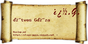 Ötves Géza névjegykártya